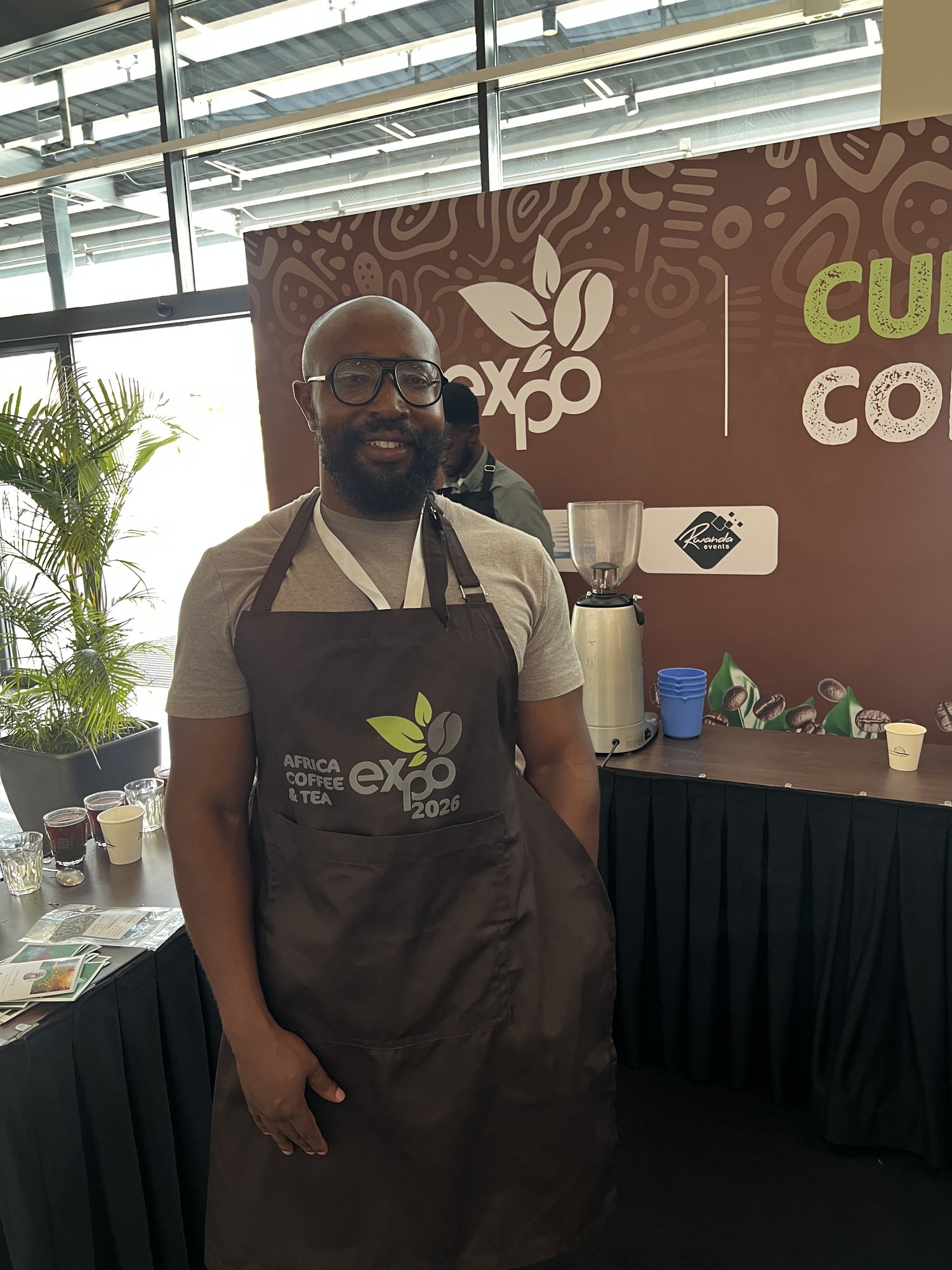Ben Serunyigo, founder of Nyaliko, at the Africa Coffee & Tea Expo 2026